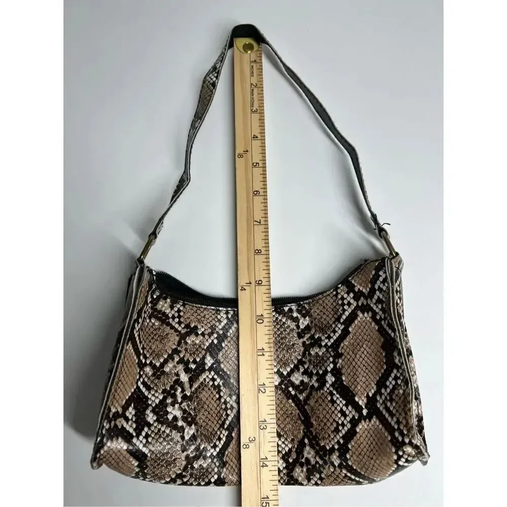 HOBO BAG WITH PYTHON EFFECT AND ZIPPER in Faux Leather